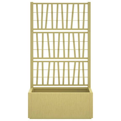 Trädgårdsplanterare med trellis Grön 80 x 36 x 140 cm PP