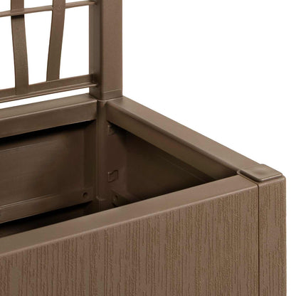 Trädgårdsplanterare med trellis Brun 36 x 36 x 140 cm PP