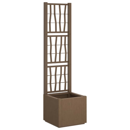 Trädgårdsplanterare med trellis Brun 36 x 36 x 140 cm PP