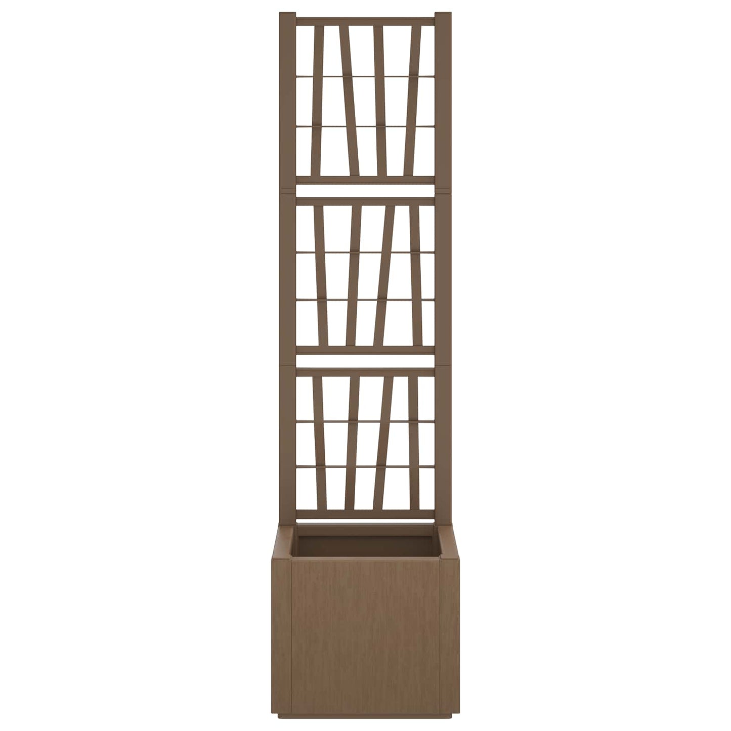 Trädgårdsplanterare med trellis Brun 36 x 36 x 140 cm PP