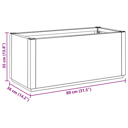 Trädgårdsblomlåda Brun 80 x 36 x 35 cm PP