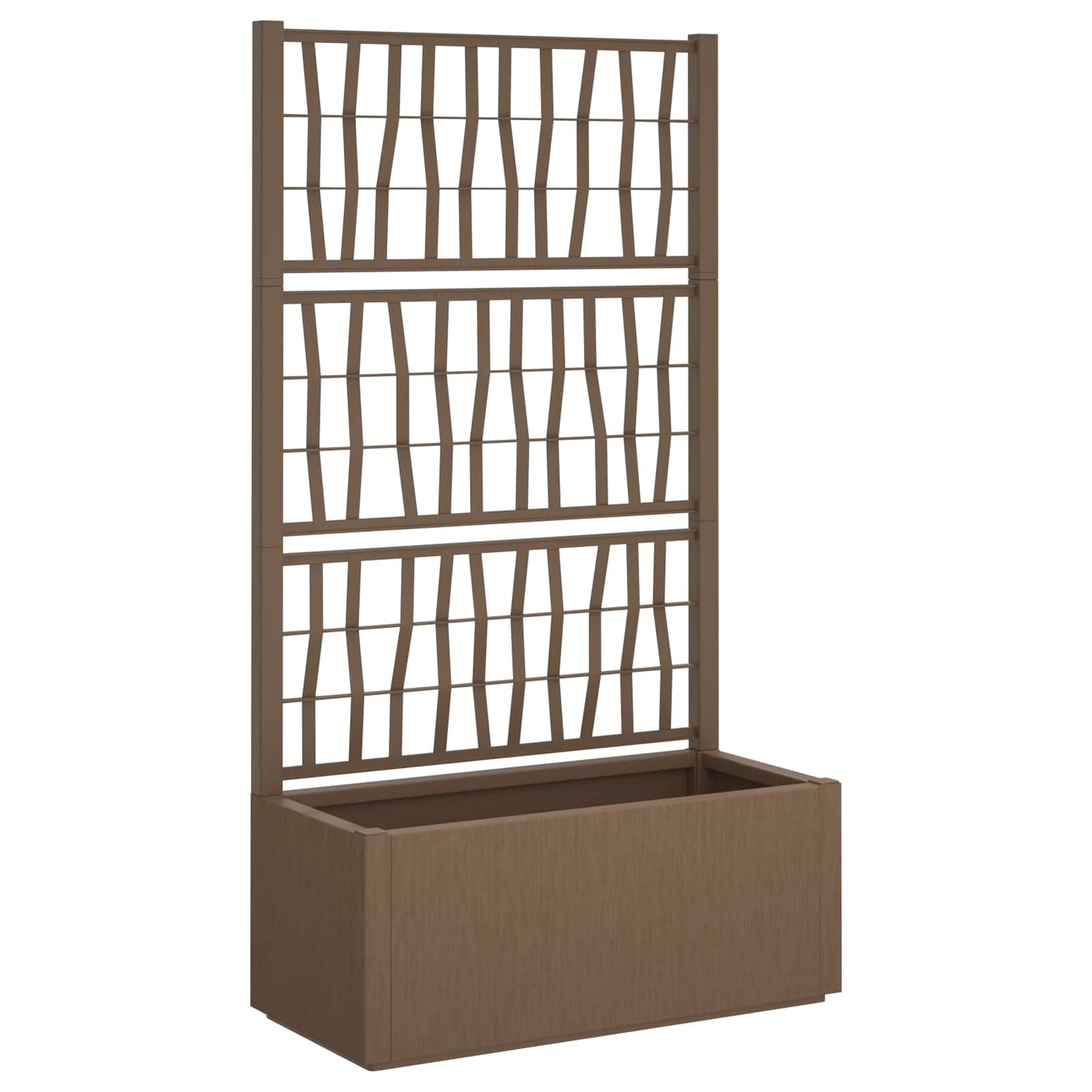 Trädgårdsplanterare med trellis Brun 80 x 36 x 140 cm PP