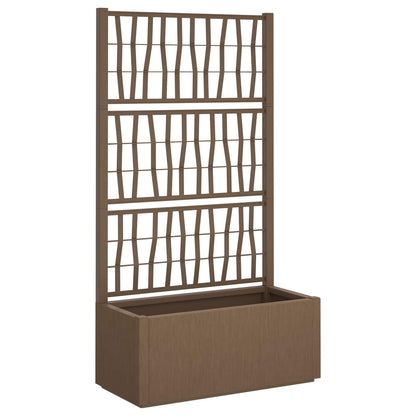 Trädgårdsplanterare med trellis Brun 80 x 36 x 140 cm PP