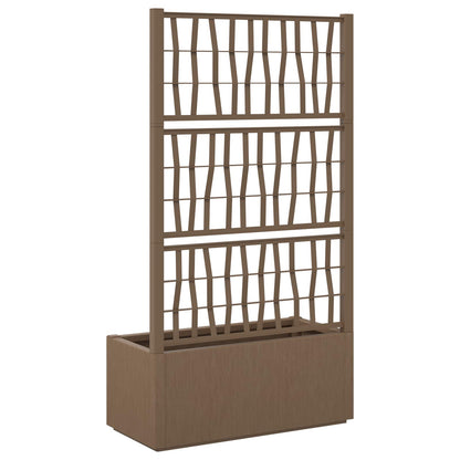 Trädgårdsplanterare med trellis Brun 80 x 36 x 140 cm PP