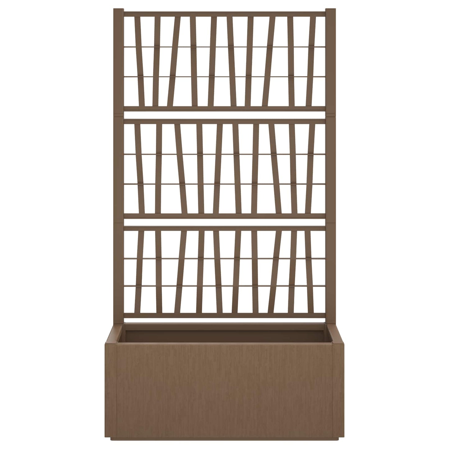 Trädgårdsplanterare med trellis Brun 80 x 36 x 140 cm PP