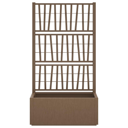 Trädgårdsplanterare med trellis Brun 80 x 36 x 140 cm PP