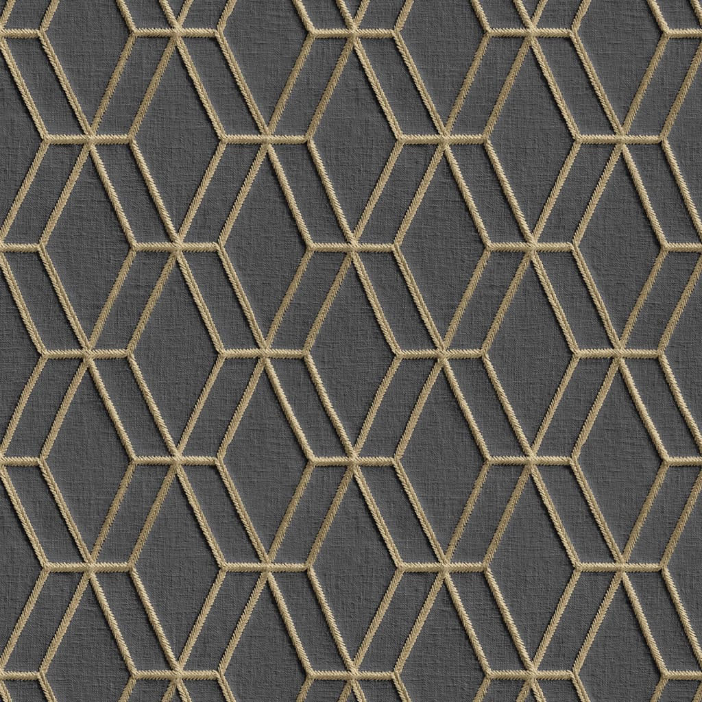 DUTCH WALLCOVERINGS Tapet hexagonal svart och guld