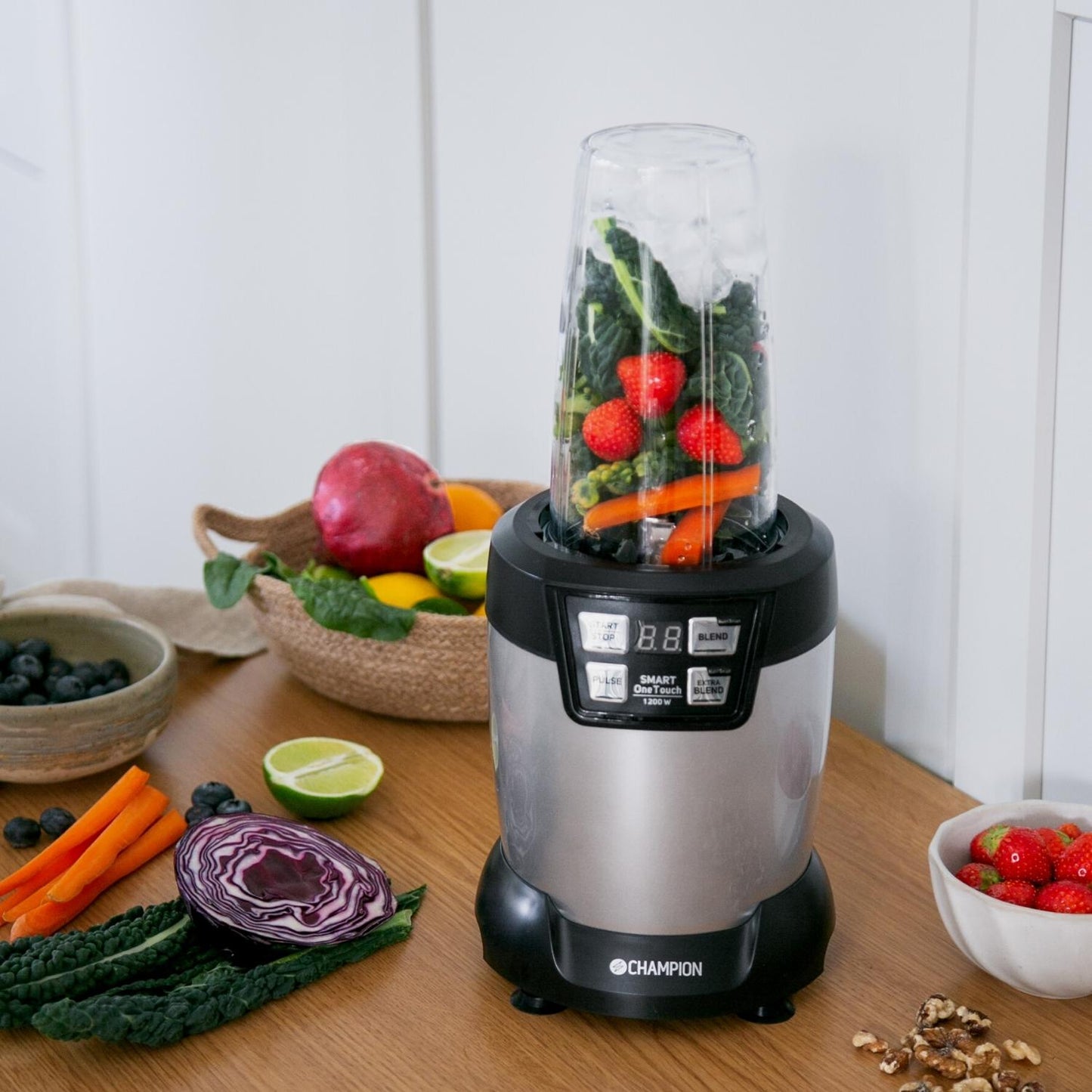 Champion Nutrition Blender Pro Digital 1200W Svart/Silver